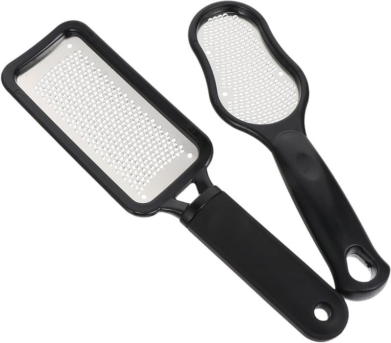 Black Stainless Steel Foot Scraper Double Sided Pedicure File For Dead Skin Removal - Image 1
